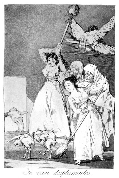 Eccoli che vanno, spennati, 1799 da Francisco de Goya