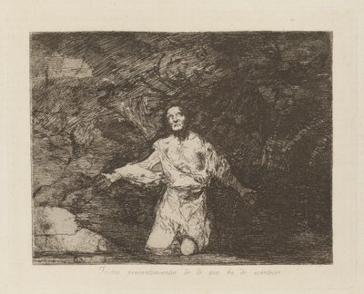 Tristi presentimenti di ciò che sta per accadere, pl. 1 dalla serie Los desastres de la guerra da Francisco de Goya