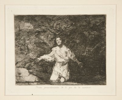 Tristes presentimientos de lo que ha de acontecer (Tristi presentimenti di ciò che sta per accadere), tav. 1 da Los desastres de la guerra (I disastri della guerra) da Francisco de Goya