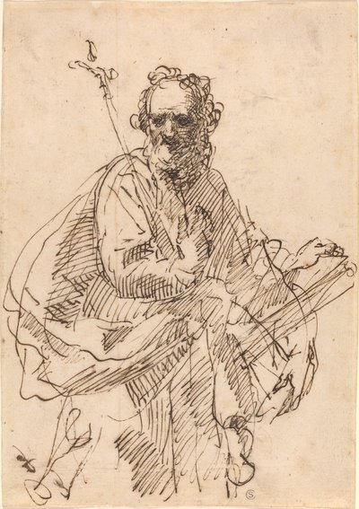 Un Santo in Piedi con un Crocifisso e un Libro da Francisco Herrera II