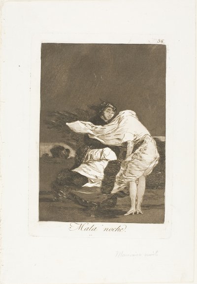 Una brutta notte, tavola 36 da Los Caprichos da Francisco Jose de Goya y Lucientes