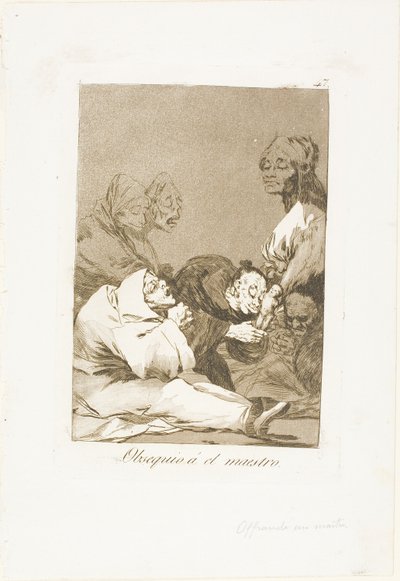 Un regalo per il maestro, tavola 47 da Los Caprichos da Francisco Jose de Goya y Lucientes