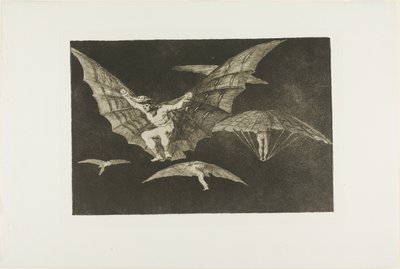 Un modo di volare, da Disparates, pubblicato come tavola 13 in Los Proverbios da Francisco Jose de Goya y Lucientes