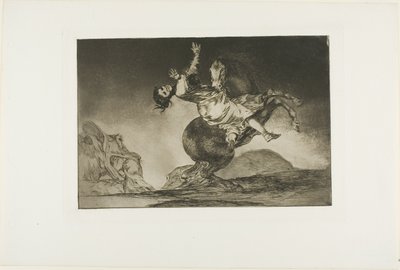 Una Donna e un Cavallo, Lascia che Qualcun Altro li Domini, piastra dieci da Los Proverbios da Francisco Jose de Goya y Lucientes