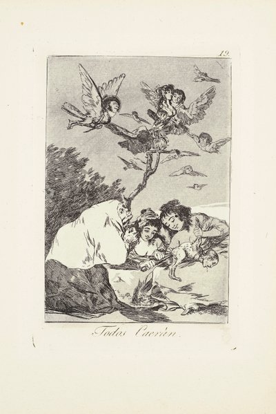 Tutti cadranno (Todos Caeràn) Tavola 19 da: Los Caprichos da Francisco Jose de Goya y Lucientes