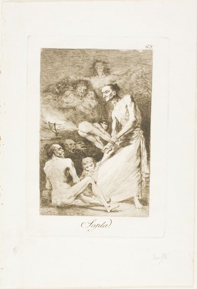 Soffio, tavola 69 da Los Caprichos da Francisco Jose de Goya y Lucientes