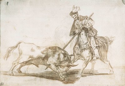 Corrida: Il Cid trafigge un altro toro con la sua lancia 1815-16 (disegno preparatorio) da Francisco de Goya