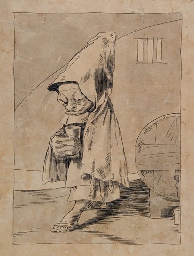 Caricatura di un monaco da Francisco Jose de Goya y Lucientes