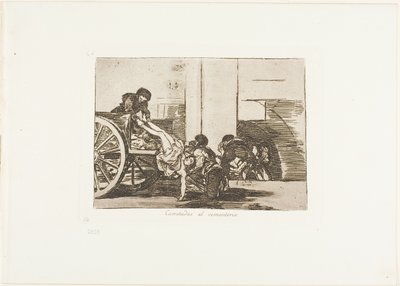 Carichi al cimitero, tavola 64 da I disastri della guerra da Francisco Jose de Goya y Lucientes