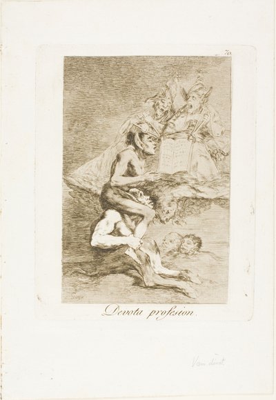 Professione devota, tavola 70 da Los Caprichos da Francisco Jose de Goya y Lucientes