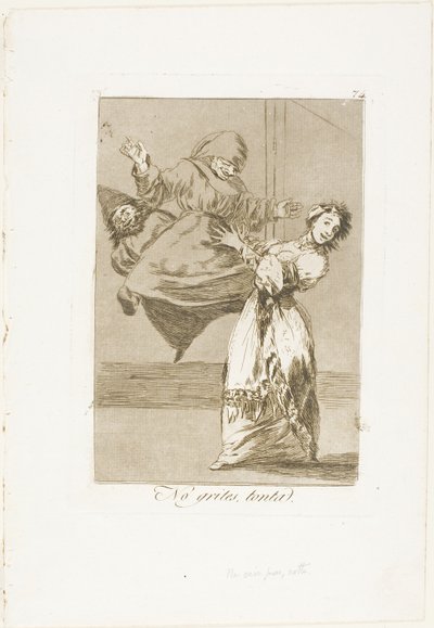Non urlare, stupido, piatto 74 di Los Caprichos da Francisco Jose de Goya y Lucientes