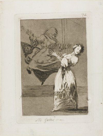 Non urlare, stupido, piatto 74 di Los Caprichos da Francisco Jose de Goya y Lucientes
