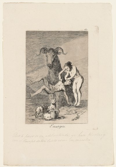 Ensayos, tavola da "Los Caprichos", 1799 da Francisco de Goya