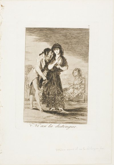 Eppure non riesce a capirla, tavola sette da Los Caprichos da Francisco Jose de Goya y Lucientes