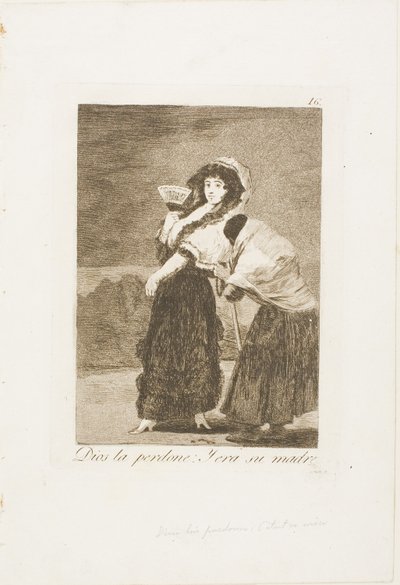 Per amor del cielo: ed era sua madre, piatto 16 da Los Caprichos da Francisco Jose de Goya y Lucientes