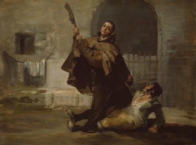 Frate Pedro Clubs El Maragato con il calcio della pistola, 1806 circa (olio su tavola) da Francisco Jose de Goya y Lucientes