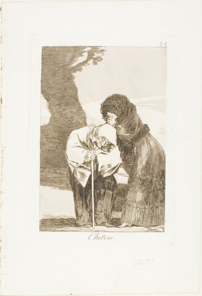 Silenzio, tavola 28 da Los Caprichos da Francisco Jose de Goya y Lucientes