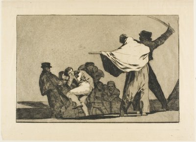 Se due contro uno, riempi il culo di paglia, da Los Proverbios da Francisco Jose de Goya y Lucientes