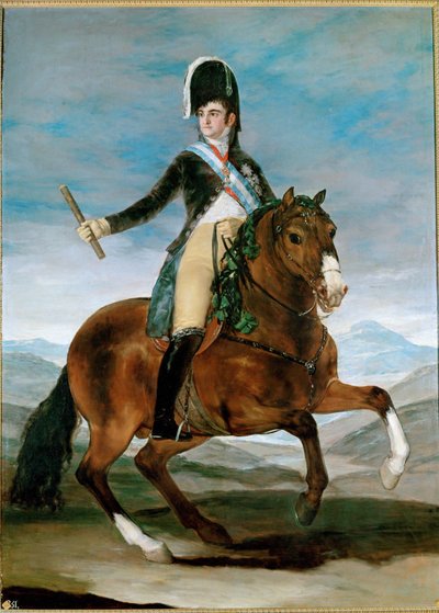 Re Ferdinando VII, ritratto equestre ... (dipinto su tela) da Francisco Jose de Goya y Lucientes