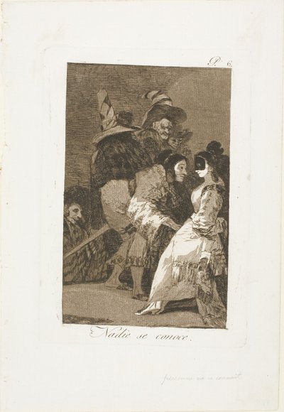Nessuno conosce se stesso, tavola sei da Los Caprichos da Francisco Jose de Goya y Lucientes