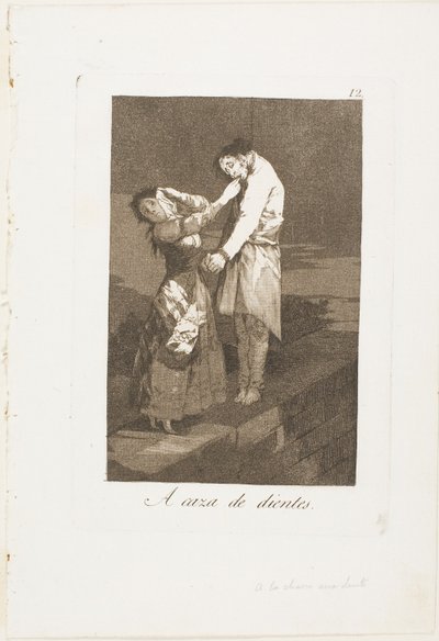 A caccia di denti, tavola dodici da Los Caprichos da Francisco Jose de Goya y Lucientes