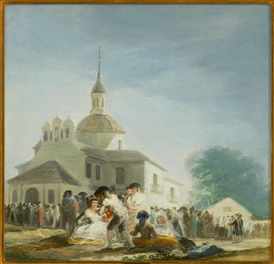 Pellegrini davanti alla cappella di Sant