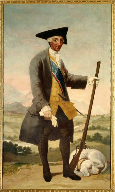 Ritratto a figura intera di Carlo III (1716-1788) come cacciatore da Francisco de Goya