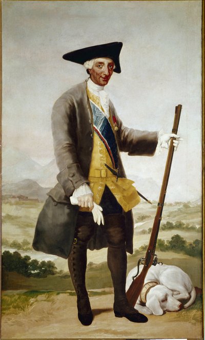 Ritratto di Carlo III e cacciatore da Francisco de Goya