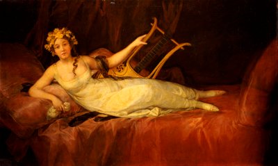 Ritratto della 10ª Marchesa de Santa Cruz come la Musa, Euterpe, 1805 da Francisco de Goya