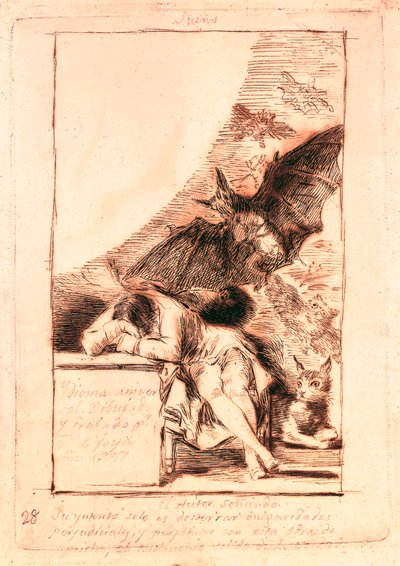 Disegno preparatorio per il numero 43 della serie "Les caprices" da Francisco de Goya