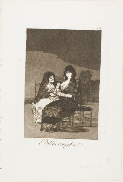 Insegnamenti carini, tavola 15 da Los Caprichos da Francisco Jose de Goya y Lucientes