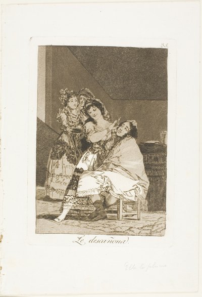 Lei lo spoglia, tavola 35 da Los Caprichos da Francisco Jose de Goya y Lucientes