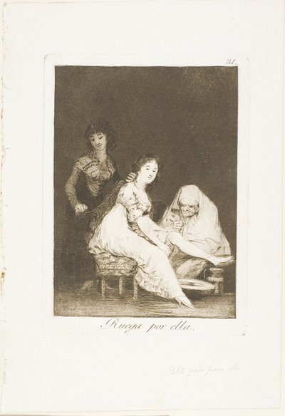 Lei prega per lei, tavola 31 da Los Caprichos da Francisco Jose de Goya y Lucientes