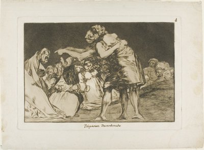 Colei che è mal sposata non perde mai occasione per dirlo, tavola sette da Los Proverbios da Francisco Jose de Goya y Lucientes