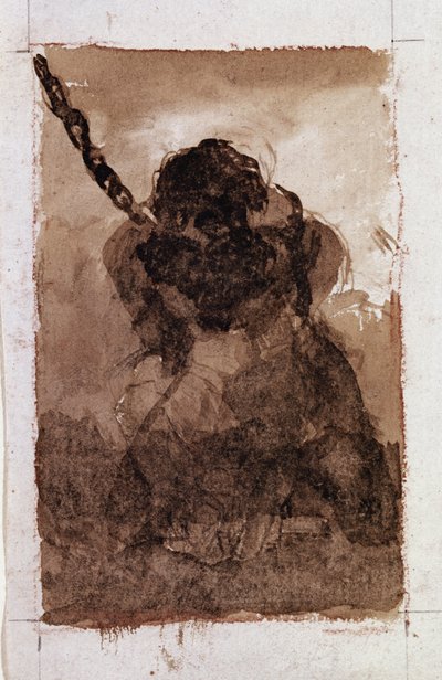 Silhouette di prigioniero in catene da Francisco de Goya