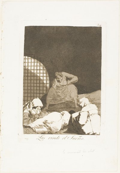 Il sonno li sopraffà, tavola 34 da Los Caprichos da Francisco Jose de Goya y Lucientes