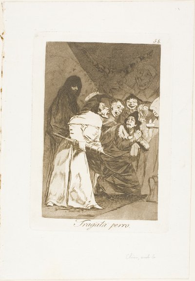 Ingoialo, cane, tavola 58 da Los Caprichos da Francisco Jose de Goya y Lucientes