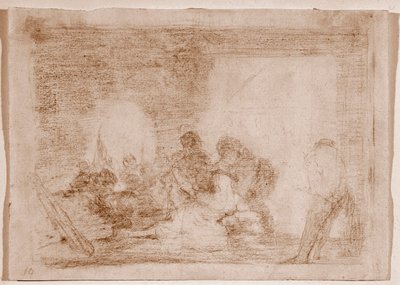 I disastri della guerra: Un uomo testimone dello stupro di sua moglie (disegno) da Francisco de Goya