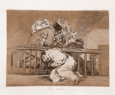 I disastri della guerra: Così è successo (incisione da disegno preparatorio) da Francisco de Goya