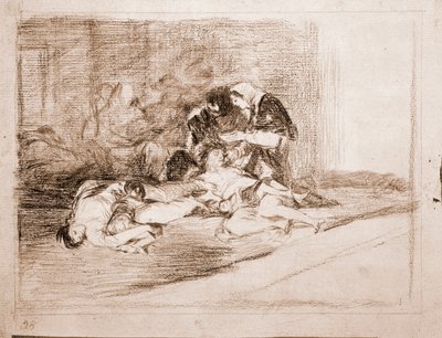 I disastri della guerra: A cosa serve una ciotola? (disegno preparatorio) da Francisco de Goya