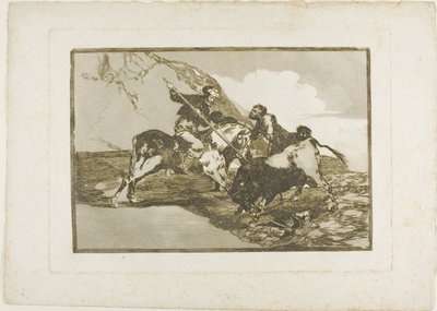 Il modo in cui gli antichi spagnoli cacciavano i tori a cavallo in aperta campagna, tavola uno da L