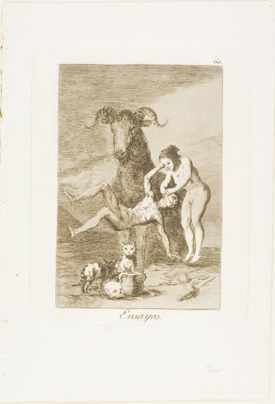 Prove, tavola 60 da Los Caprichos da Francisco Jose de Goya y Lucientes