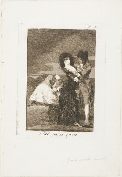 Due di un Tipo, tavola cinque da Los Caprichos da Francisco Jose de Goya y Lucientes