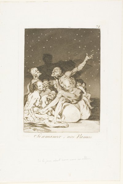 Quando spunta il giorno partiremo, tavola 71 da Los Caprichos da Francisco Jose de Goya y Lucientes