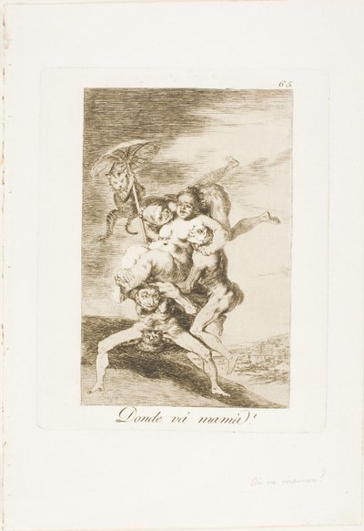 Dove va la mamma?, tavola 65 da Los Caprichos da Francisco Jose de Goya y Lucientes