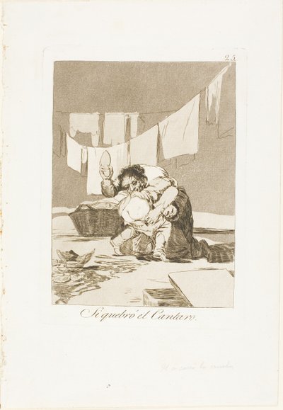 Sì, Ha Rotto il Vaso, tavola 25 da Los Caprichos da Francisco Jose de Goya y Lucientes