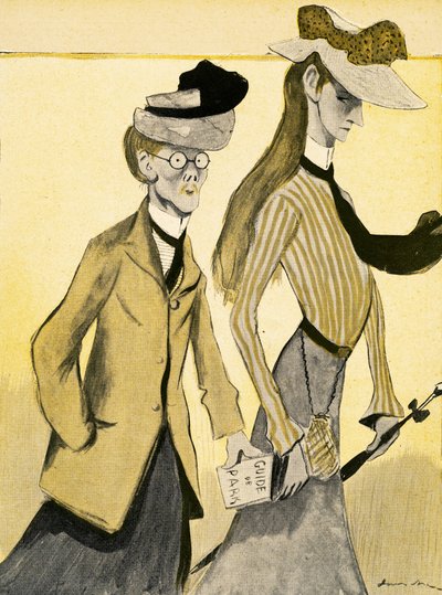 Una giovane donna inglese in Francia con il suo accompagnatore, 1903 da Francisco Sancha y Lengo