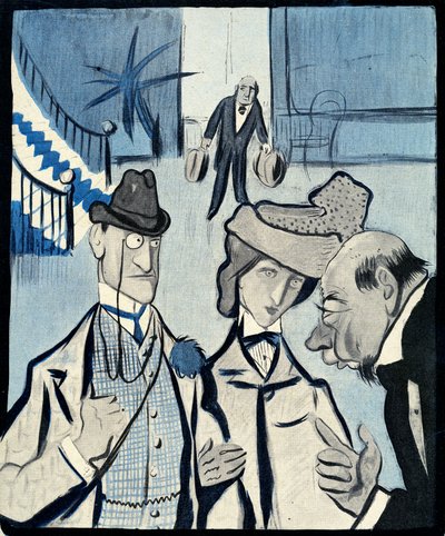 Una coppia inglese che fa il check-in in un hotel francese, 1903 da Francisco Sancha y Lengo
