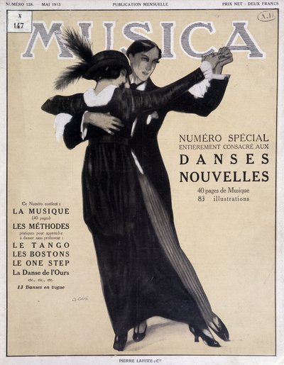 Numero speciale danze nuove (coppia che balla il tango) - Illustrazione di Francisco Javier Gose (1876-1915) in 