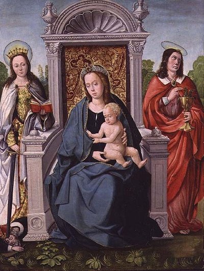 Madonna col Bambino con Santa Caterina e San Giovanni Evangelista, c.1530-40 da Francisco de (attr. to) Comontes